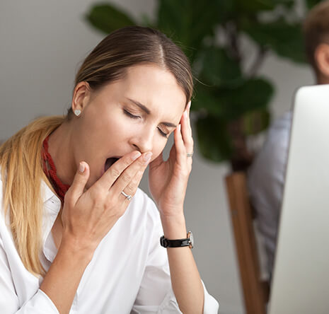 woman yawning